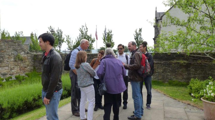 Sharing a joke while talking about the interesting history of Culross